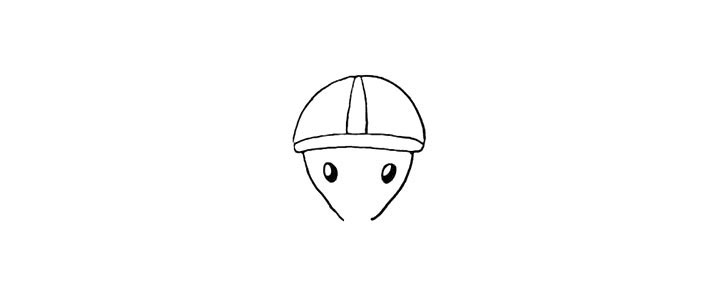 步骤3：还有它小小的眼睛留出高光部分。