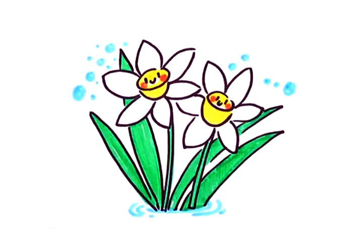 水仙花简笔画教程