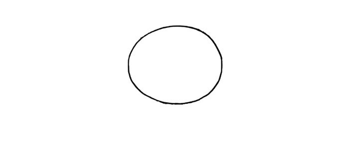 步骤1：首先用一个圆形画出小兔子的头部。