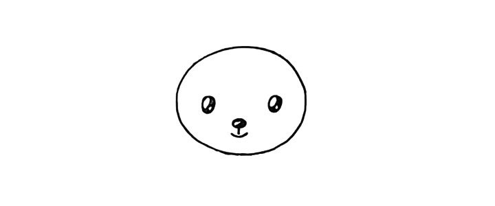 步骤3：以及它的鼻子和嘴巴.注意嘴巴的形状。