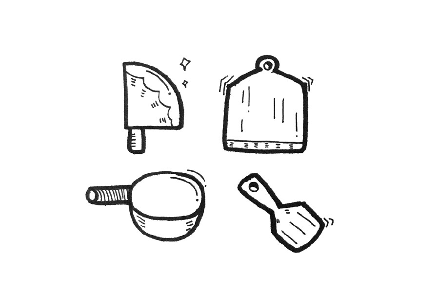 财米油盐酱醋茶 厨房用品简笔画-图6