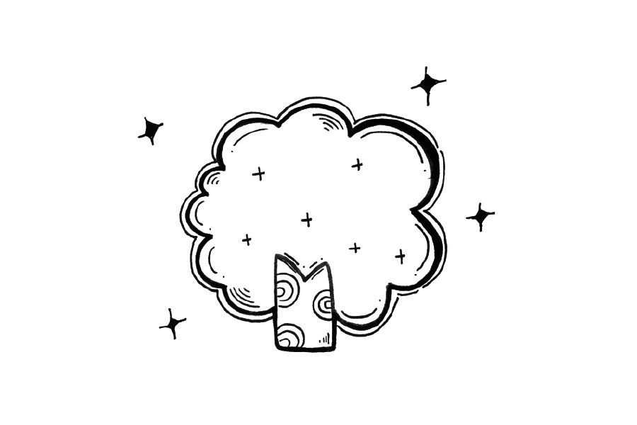 一组可爱的小树简笔画图片-图1