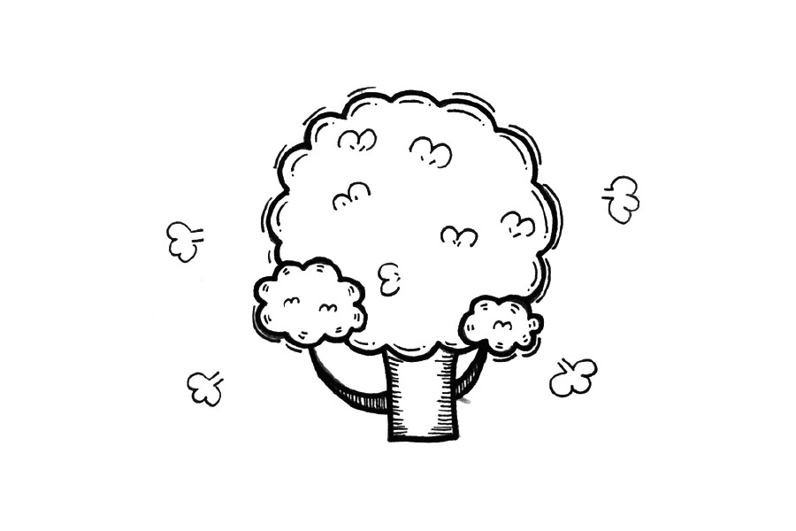 一组可爱的小树简笔画图片-图9