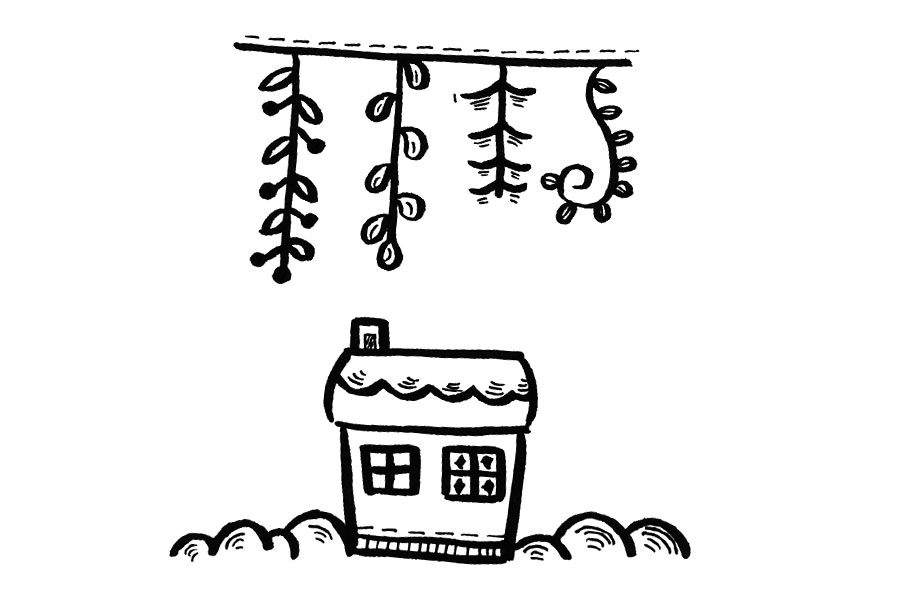 春暖花开小房子简笔画图片-图6