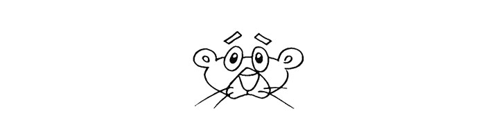 步骤6：用小一些的长方形画出它的眉毛。