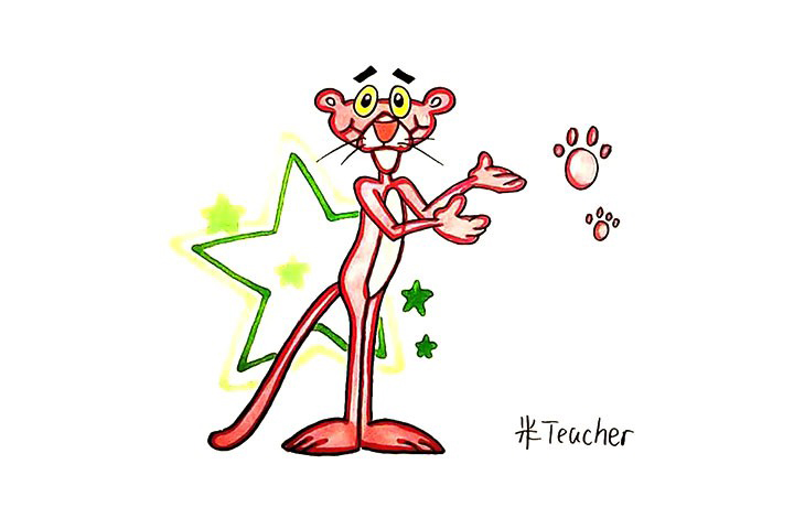 粉红豹简笔画画法步骤