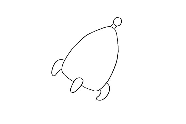 步骤3：再画出顶部的弹头和底部两侧的空气舵。