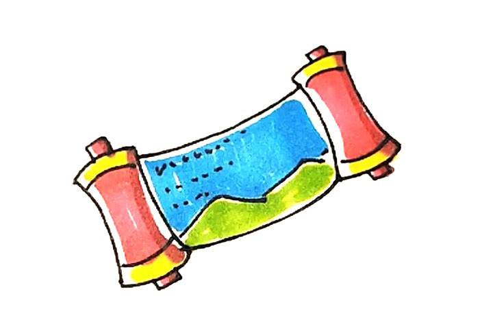 卷轴简笔画画法步骤