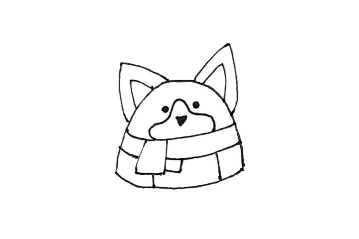 步骤5：还要用弧线画出他身上的纹饰。