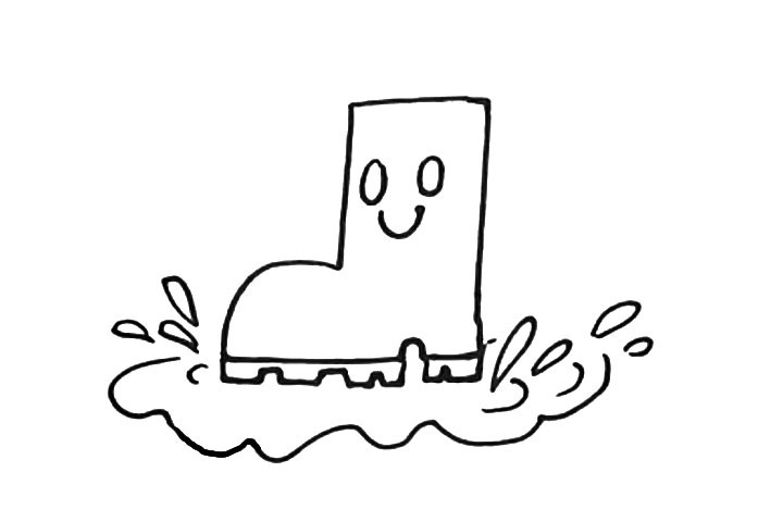 步骤4：画一些沾起的水滴和下面的泥坑。