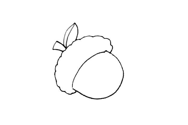 步骤3：再画上一个方形的枝条和一片叶子。