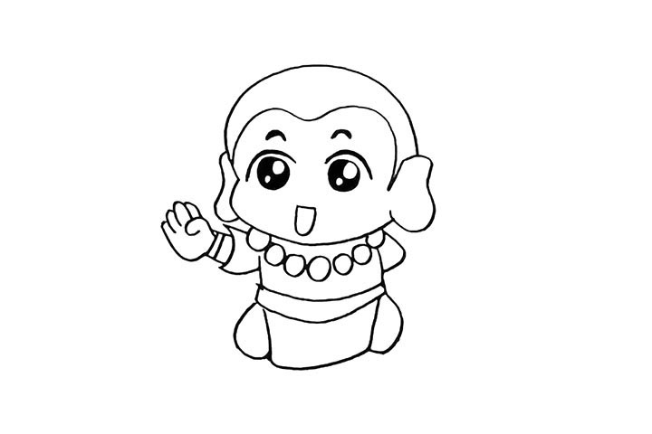 步骤9：仔细观察再来画出他的腿部。