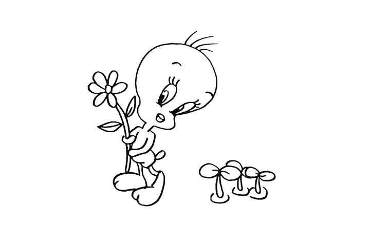 步骤10：然后我们把周围装饰一下画一些植物出来。