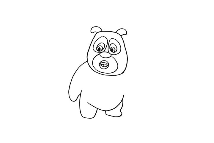 步骤8：还有他的另一条腿是往外扩的。