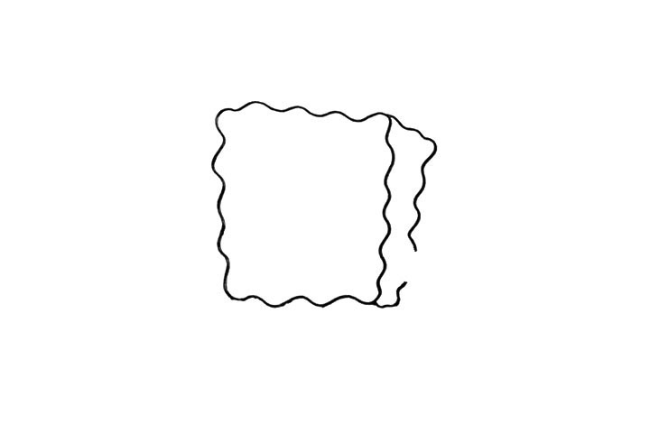 步骤2：再画出脸颊的侧面.留出一个缺口。