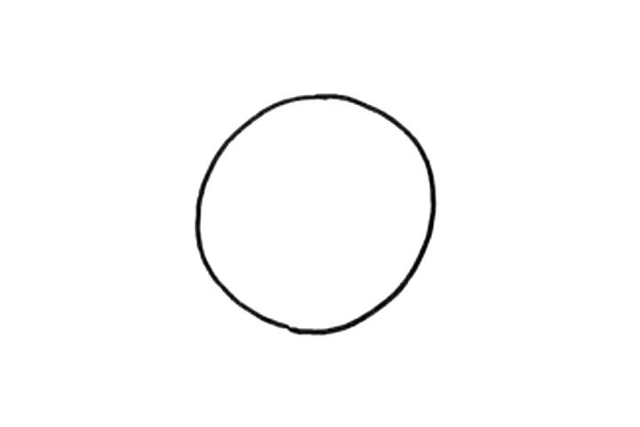 步骤1：先画有一个圆。
