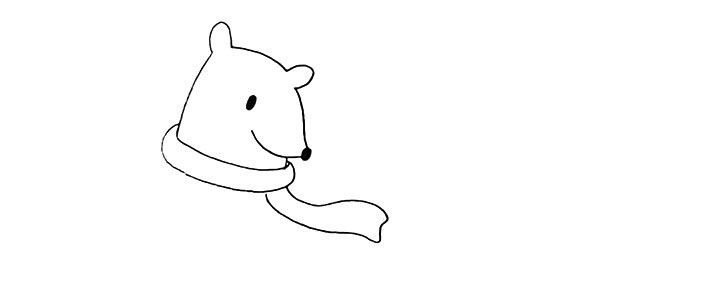 步骤3：还有它的围巾.可以画的飘逸一些.