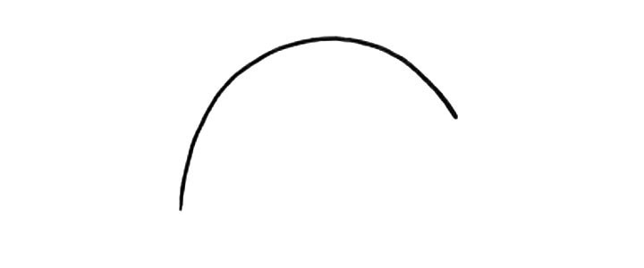 步骤1：先画雨伞的轮廓。