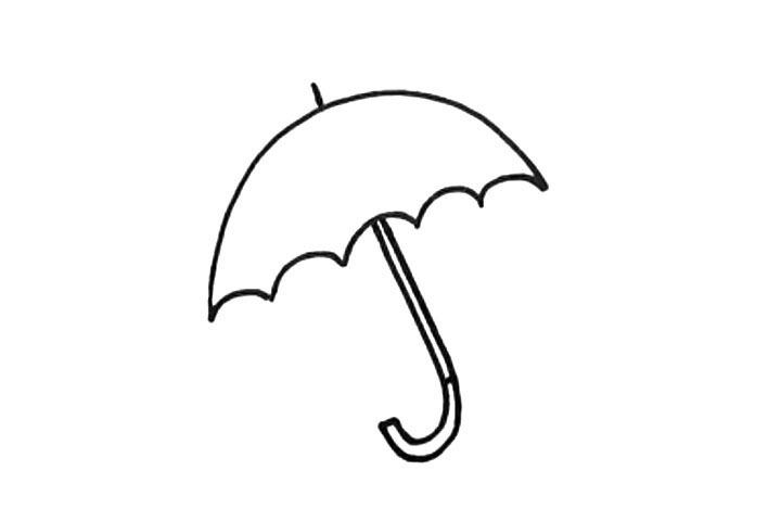 步骤3：接着画伞柄。