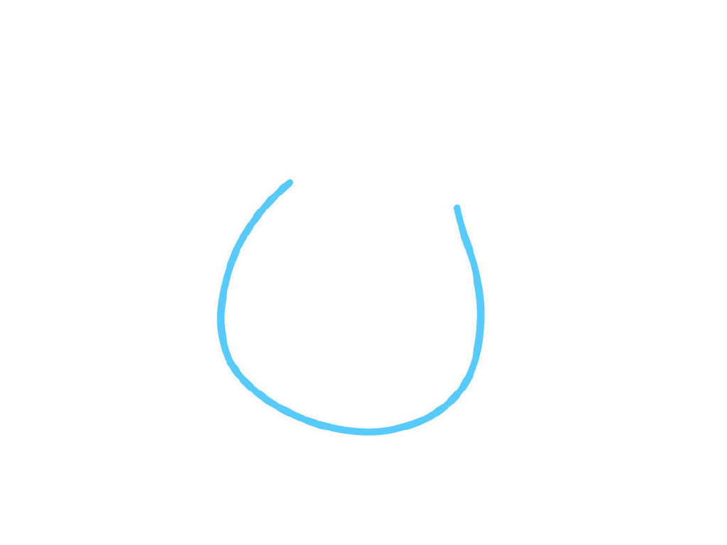 步骤1：画一个大凹弧。