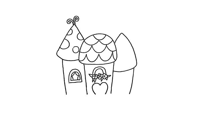 步骤9：还有右边的房子.房顶也是一个三角形。