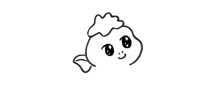 步骤4：以及它的表情.眼睛留出高光部分。