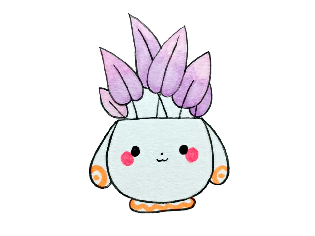 一组可爱的盆栽简笔画图片-图5