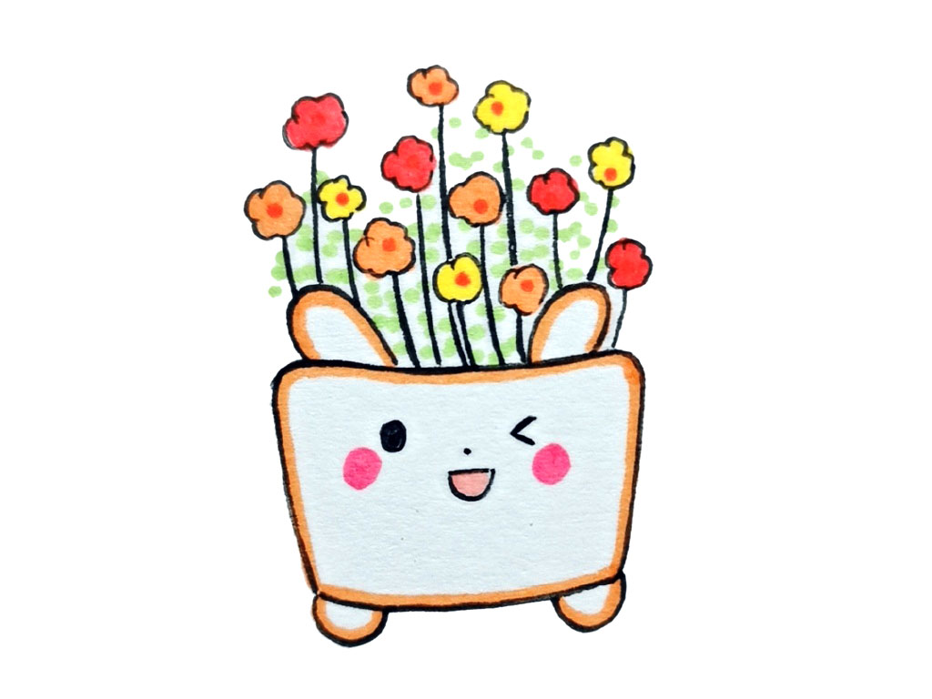 一组可爱的盆栽简笔画图片-图9