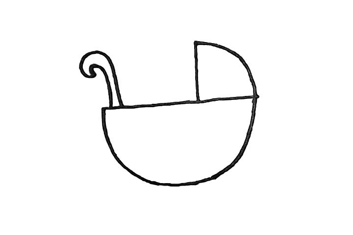 步骤3：另一侧画出车把手.注意线条的变化。