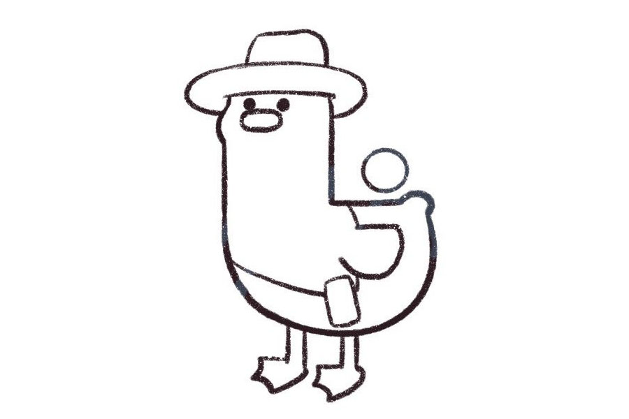 可爱的鸭子简笔画画法步骤-图7