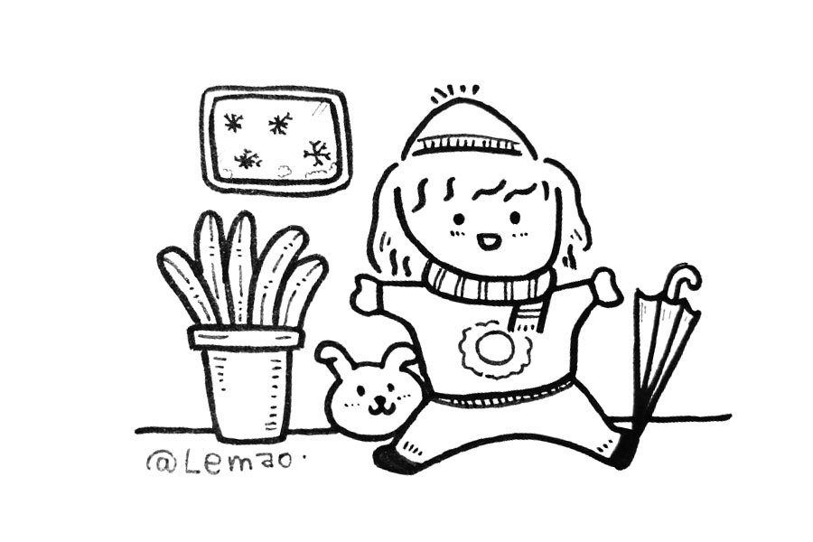 一组人物小场景简笔画图片-图1