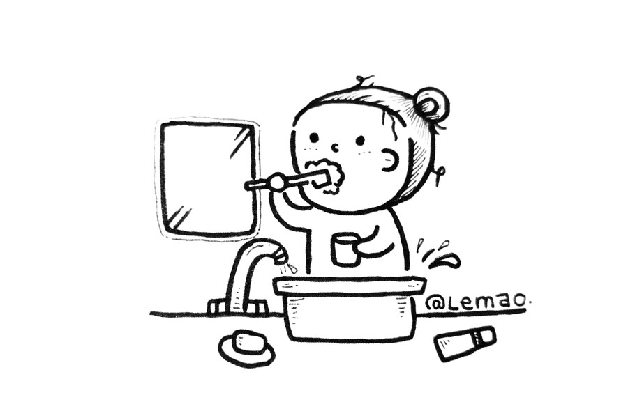 一组人物小场景简笔画图片-图8