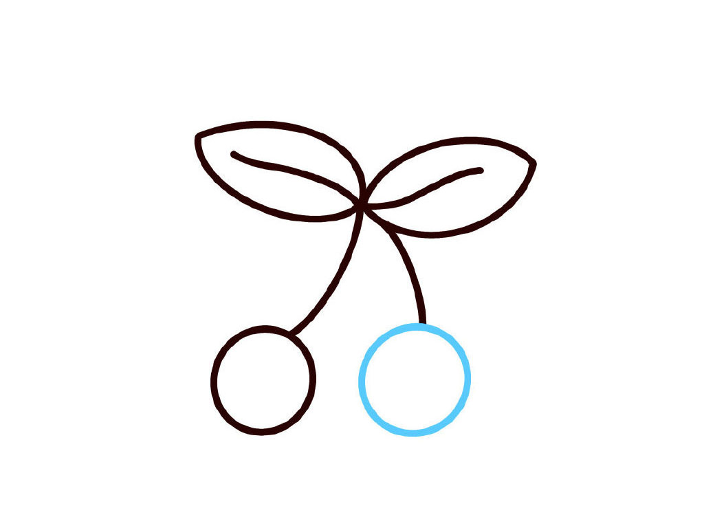 步骤5：画一片树叶。