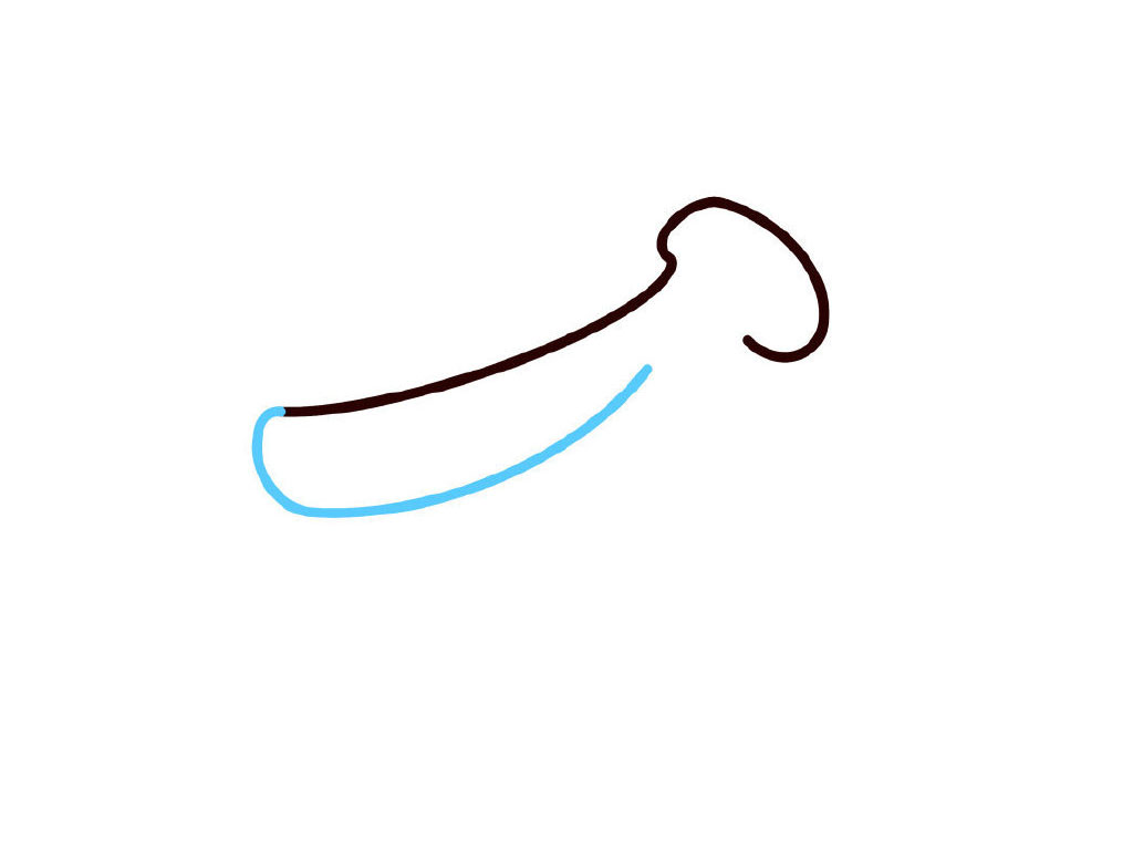 步骤3：完成第一根香蕉。