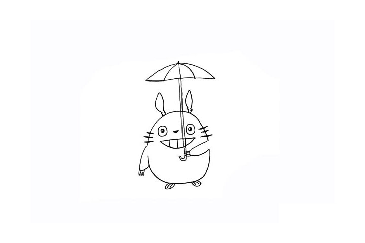 步骤7：在身体的下方画出它的小脚丫。