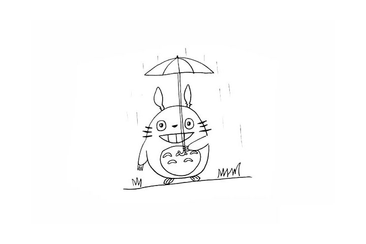 步骤10：今天下着大雨.龙猫是要去哪里呢?