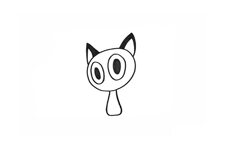 步骤5：接着画出它的身体.小小的身体像一个花瓶。