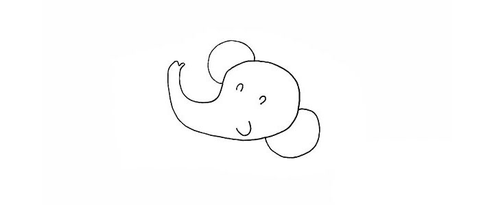 步骤4：以及大象开心笑着的嘴巴。