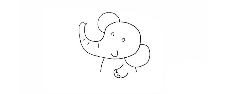 步骤7：我们在画上大象的手臂。