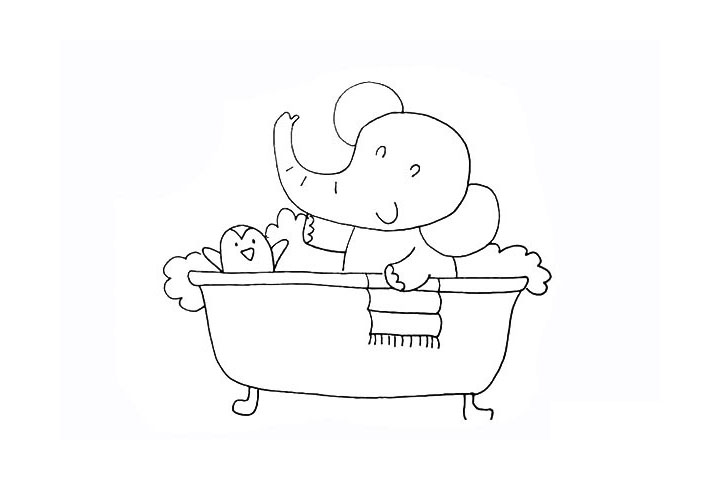 步骤18：然后在周围画上像棉花一样的泡沫。