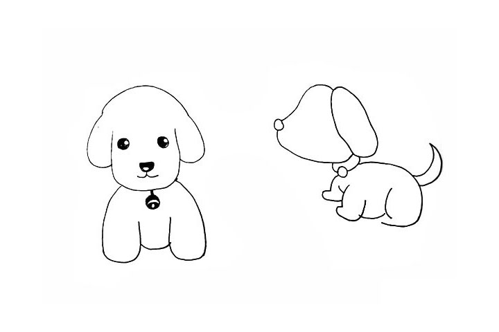 步骤19：在身体的后方画出向上翘着的尾巴。