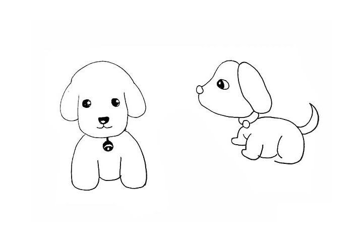 步骤20：画出狗狗的眼睛以及高光部分。