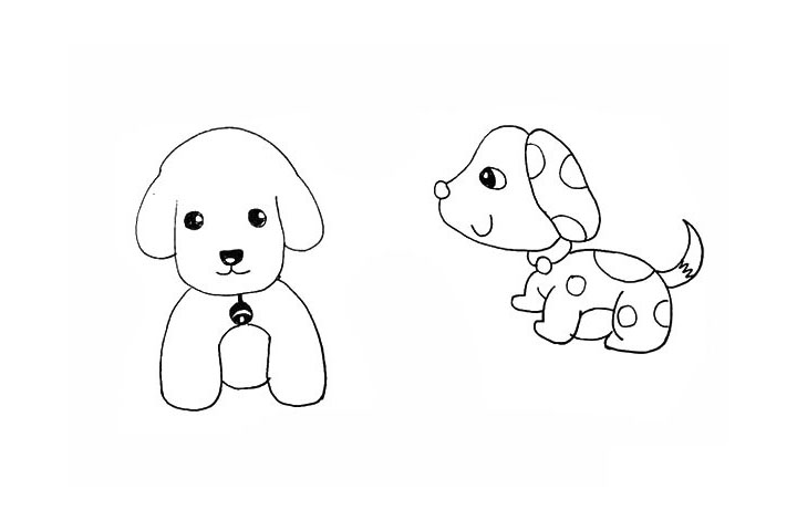 步骤22：再用圆圈装饰一下狗狗身上的花纹。