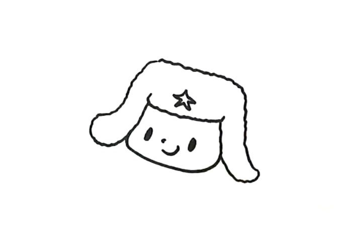 步骤2：接着画他的脸蛋和五官。