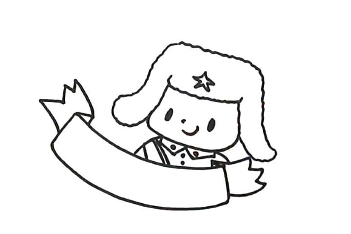 步骤5：完成丝带轮廓。