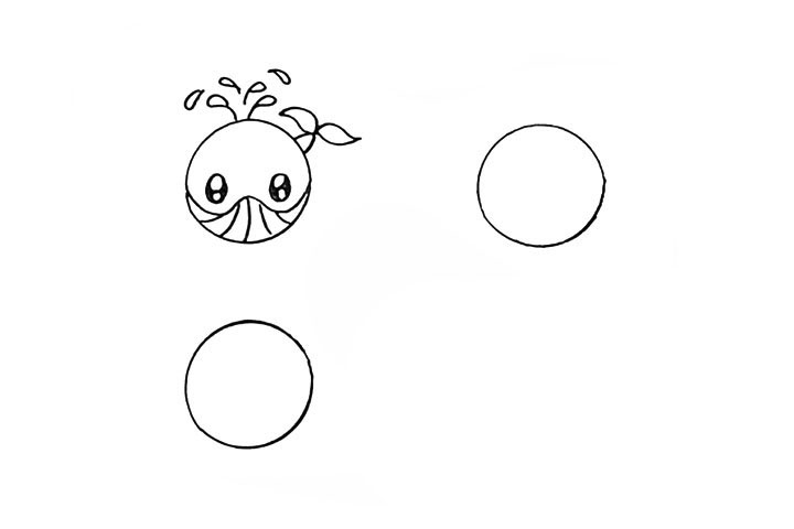 步骤5：这是一条鲸鱼.背上喷出了水花。