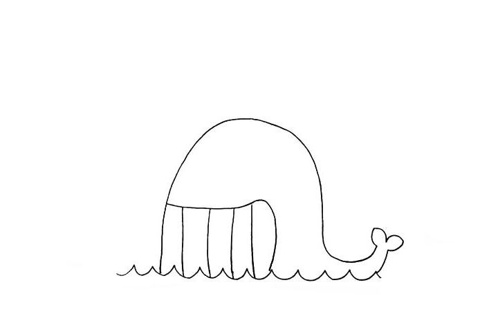 步骤5：接着在嘴巴上画出竖排的牙齿。