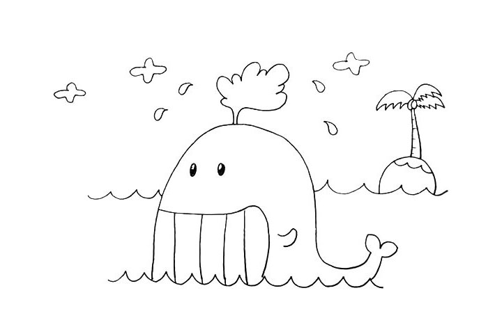 步骤14：在用云朵装饰一下天空。