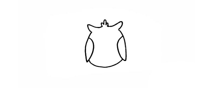 步骤4：在底部画一条曲线完善一下身体部分。