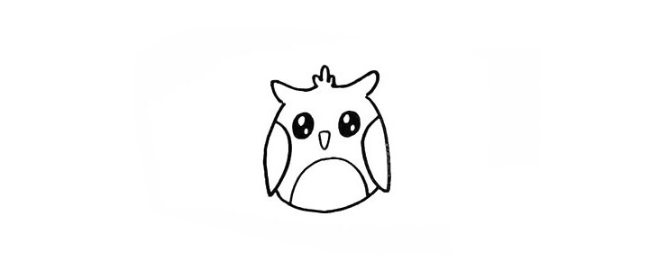 步骤7：我们画出半椭圆状的肚白部分。